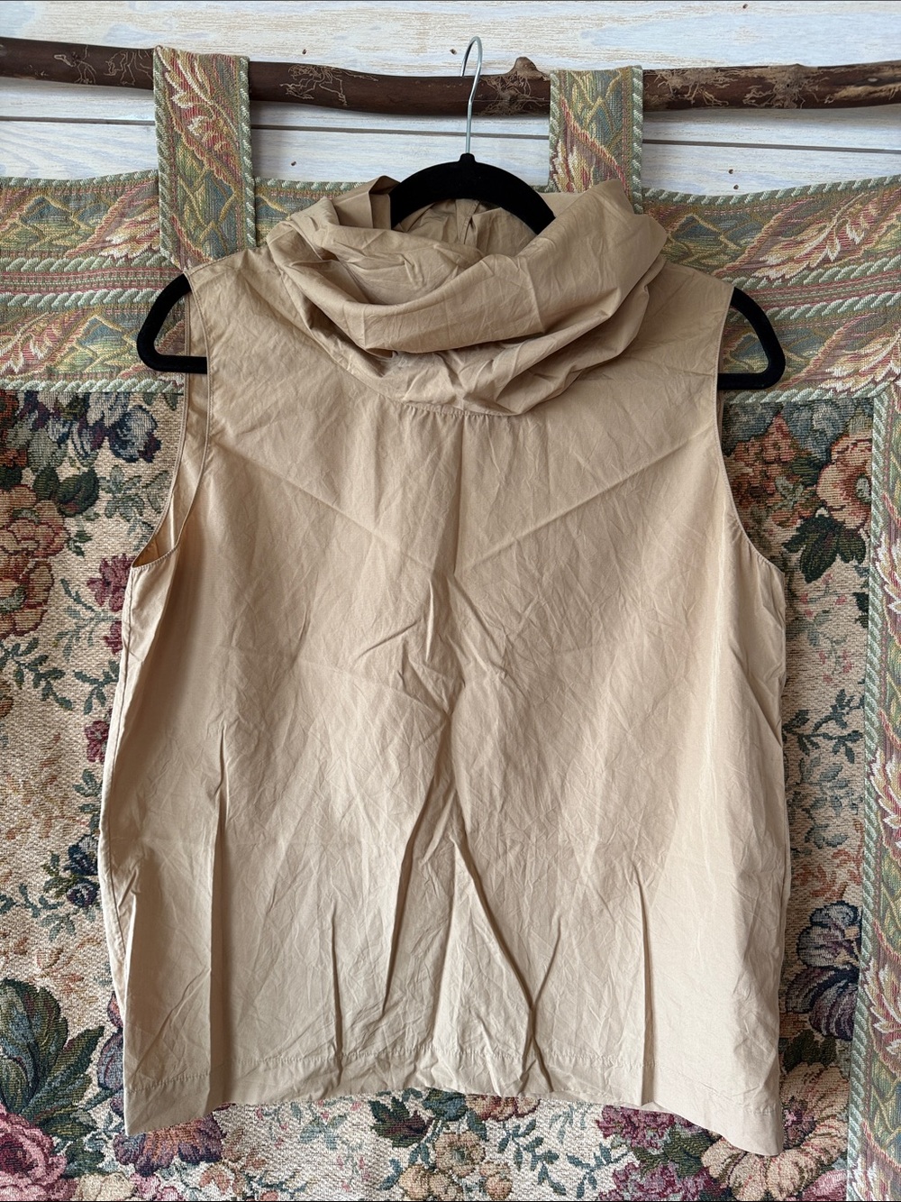 The Row Sleeveless Cowl Neck Top in Beige